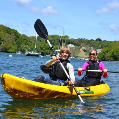 Kayaking from the foreshore at Budock Vean Hotel