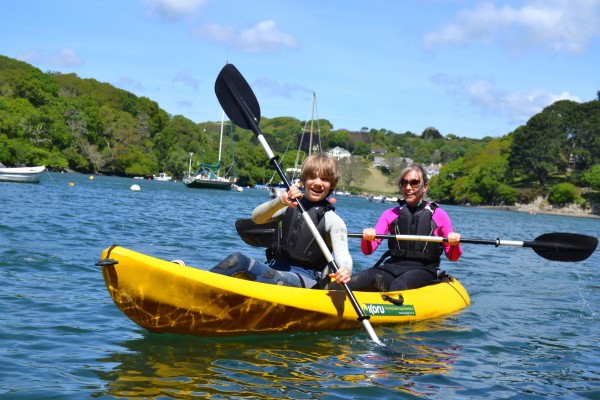 Kayaking from the foreshore at Budock Vean Hotel