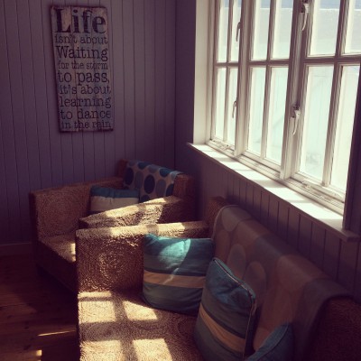 Lusty Glaze Beach chalet interior