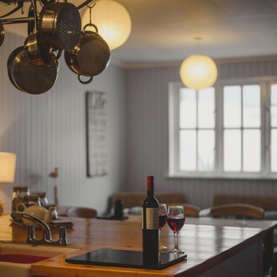 Lusty Glaze Beach Chalet Kitchen
