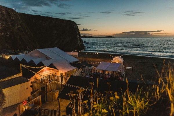 Lusty Glaze Beach at night