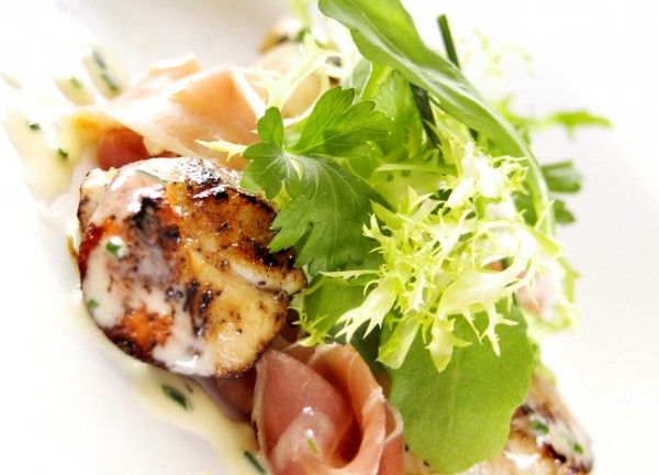 Restaurant food at Burdock Vean, a dog friendly hotel in Cornwall