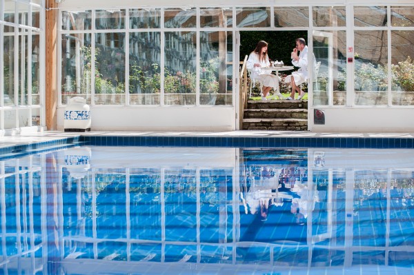 Swimming pool and spa at Summer Lodge Hotel in Dorset