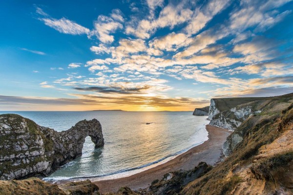 Sunset at Durdle Door in Dorset