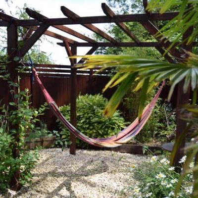 Hammock in the garden at The Quantock Hide