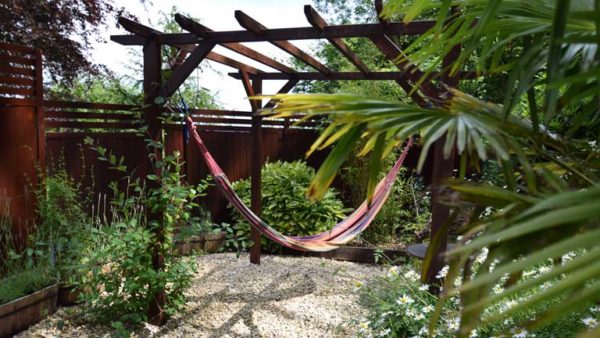 Hammock in the garden at The Quantock Hide