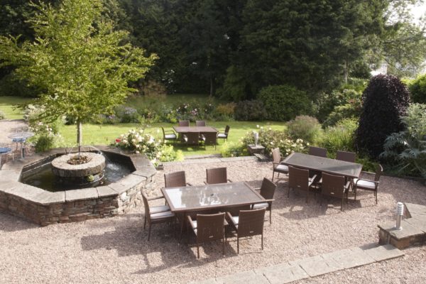 Dog friendly gardens at The Arundell Arms in Devon
