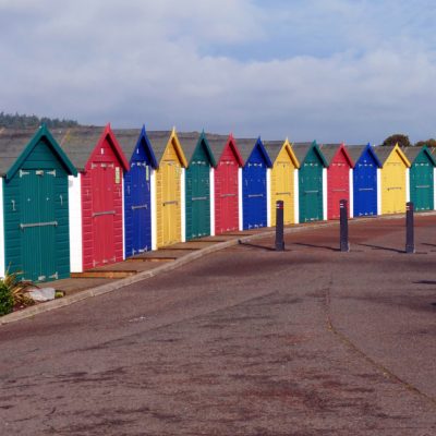 Beach huts at Dawlish Warren in Devon
