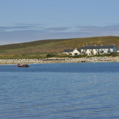 View from Hell Bay Hotel on Bryher in the Isles of Scilly