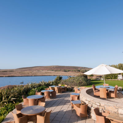 Terrace at Hell Bay Hotel in the Isles of Scilly